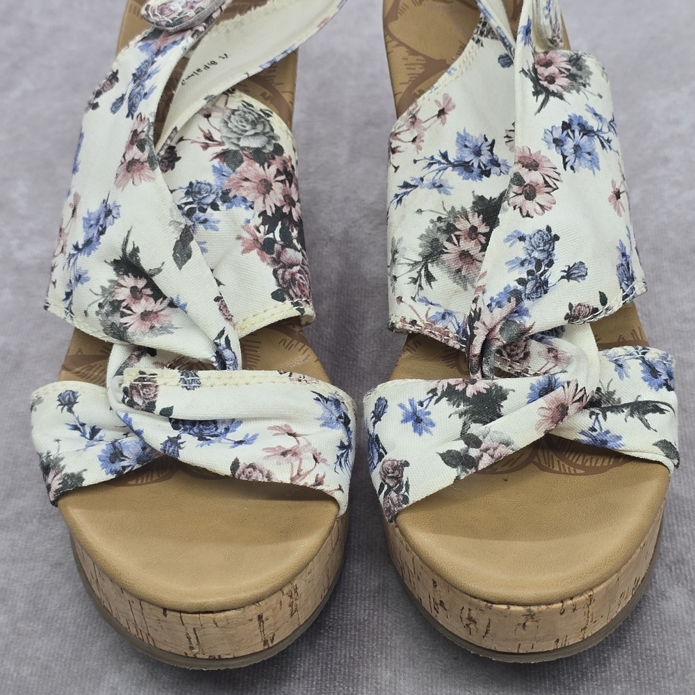 Blowfish Malibu Palmo Botanical Cork Wedge Floral Print Wedges Heels - Picture 5 of 14